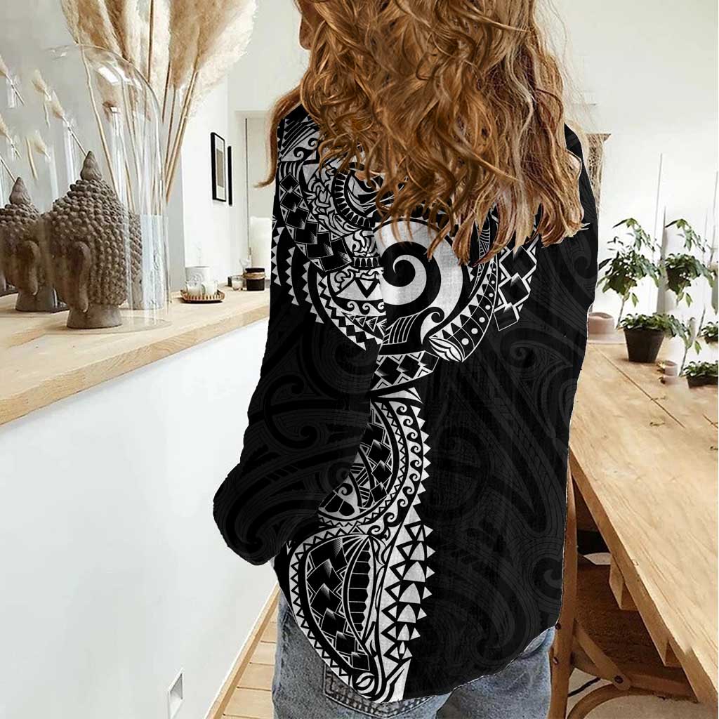 New Zealand Maori Koru Art Traditional Tattoo Women Casual Shirt Simple Style