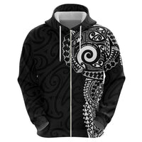 New Zealand Maori Koru Art Traditional Tattoo Zip Hoodie Simple Style