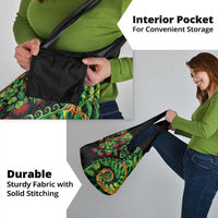 New Zealand Koru Plants and Pohutukawa Grocery Bag Maori Tattoo Pattern