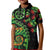 New Zealand Koru Plants and Pohutukawa Kid Polo Shirt Maori Tattoo Pattern