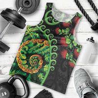 New Zealand Koru Plants and Pohutukawa Men Tank Top Maori Tattoo Pattern