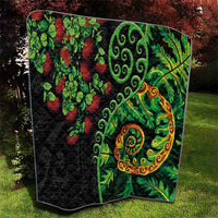 New Zealand Koru Plants and Pohutukawa Quilt Maori Tattoo Pattern