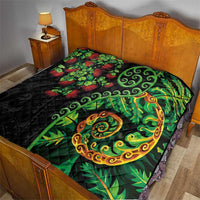 New Zealand Koru Plants and Pohutukawa Quilt Maori Tattoo Pattern