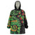 New Zealand Koru Plants and Pohutukawa Wearable Blanket Hoodie Maori Tattoo Pattern