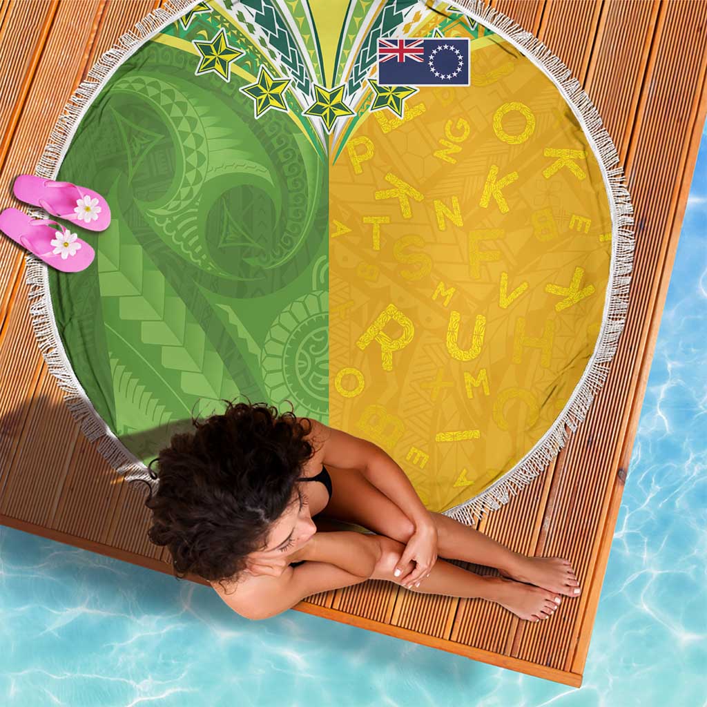 Cook Islands Language Week Beach Blanket Tatau Pattern and Rarotongan Alphabet LT03 - Polynesian Pride