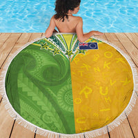 Cook Islands Language Week Beach Blanket Tatau Pattern and Rarotongan Alphabet LT03 - Polynesian Pride
