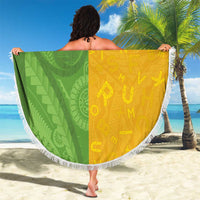 Cook Islands Language Week Beach Blanket Tatau Pattern and Rarotongan Alphabet LT03 - Polynesian Pride