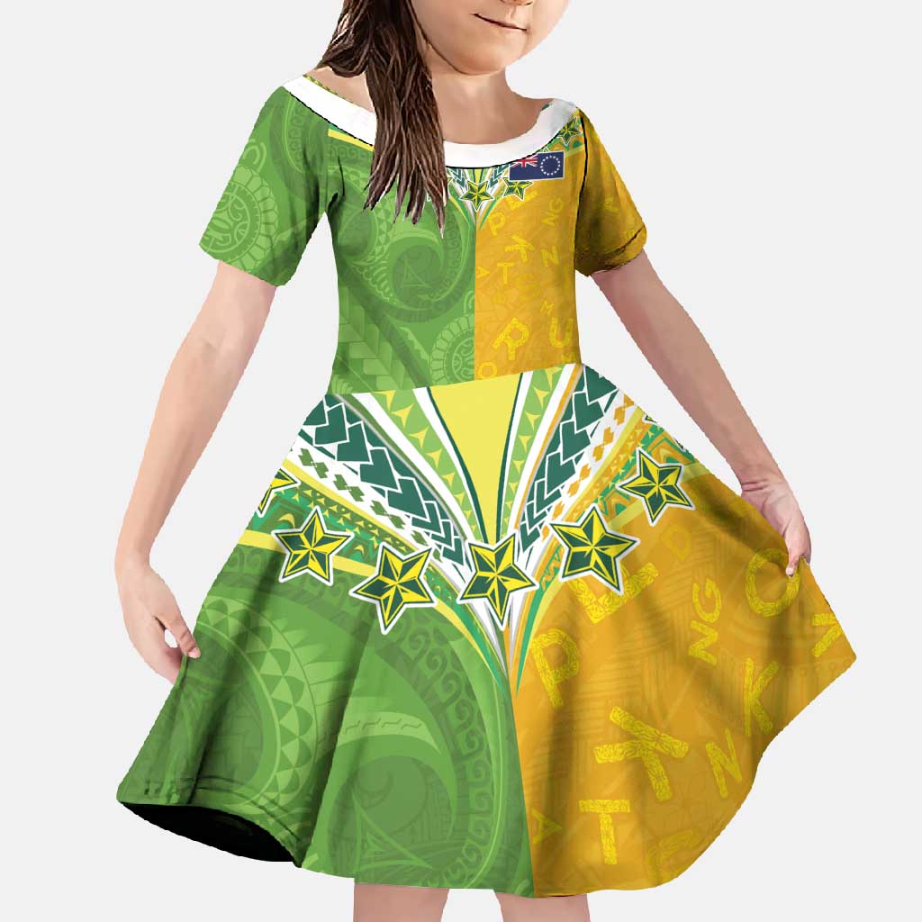Cook Islands Language Week Family Matching Mermaid Dress and Hawaiian Shirt Tatau Pattern and Rarotongan Alphabet - Polynesian Pride