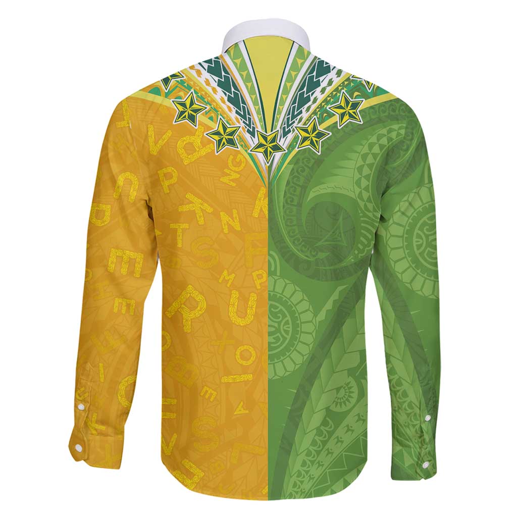 Cook Islands Language Week Family Matching Off Shoulder Maxi Dress and Hawaiian Shirt Tatau Pattern and Rarotongan Alphabet - Polynesian Pride