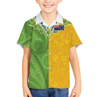 Cook Islands Language Week Family Matching Summer Maxi Dress and Hawaiian Shirt Tatau Pattern and Rarotongan Alphabet - Polynesian Pride