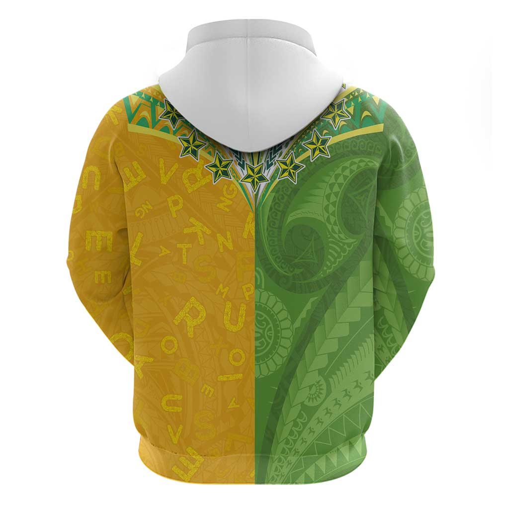 Cook Islands Language Week Hoodie Tatau Pattern and Rarotongan Alphabet - Polynesian Pride
