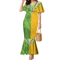 Cook Islands Language Week Mermaid Dress Tatau Pattern and Rarotongan Alphabet - Polynesian Pride