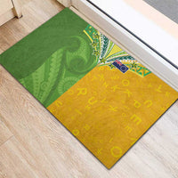 Cook Islands Language Week Rubber Doormat Tatau Pattern and Rarotongan Alphabet LT03 - Polynesian Pride