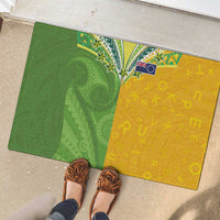 Cook Islands Language Week Rubber Doormat Tatau Pattern and Rarotongan Alphabet LT03 - Polynesian Pride