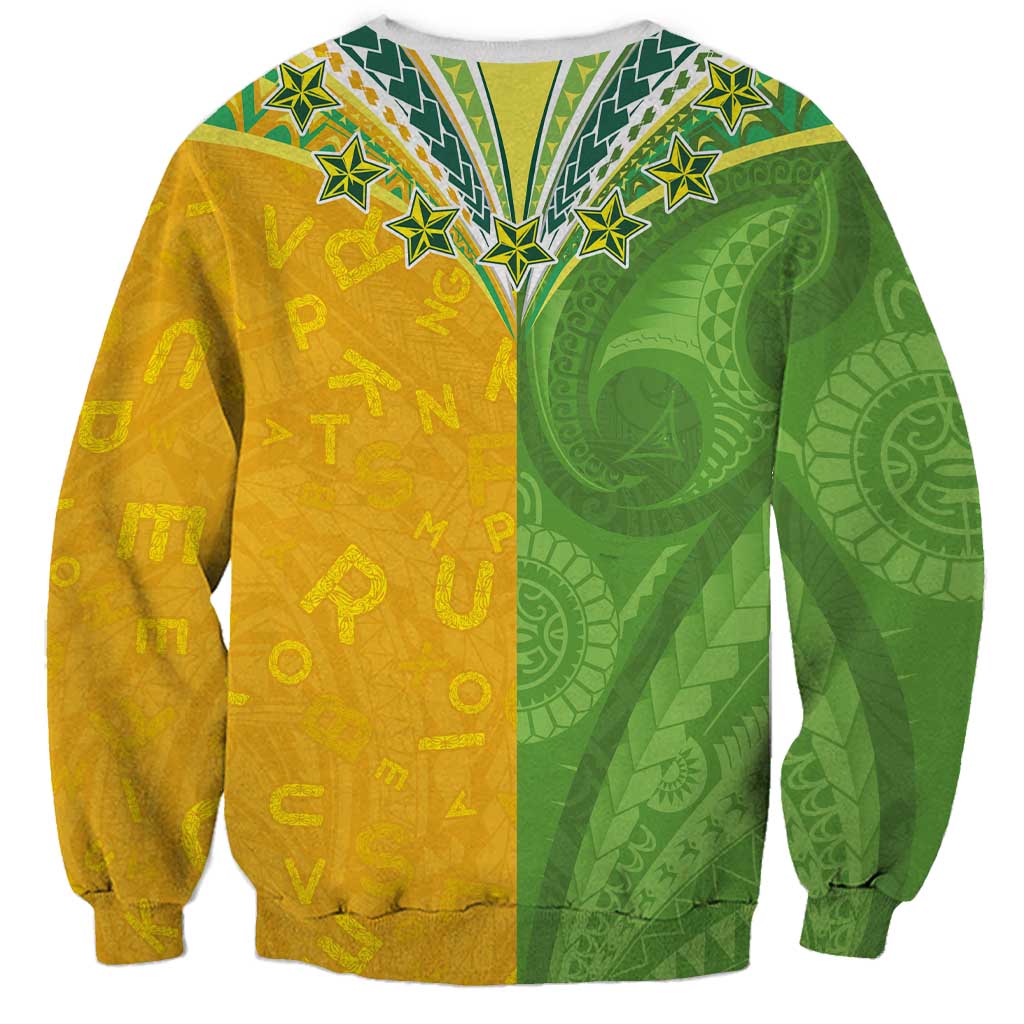 Cook Islands Language Week Sweatshirt Tatau Pattern and Rarotongan Alphabet - Polynesian Pride