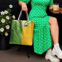 Cook Islands Language Week Tote Bag Tatau Pattern and Rarotongan Alphabet - Polynesian Pride