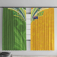 Cook Islands Language Week Window Curtain Tatau Pattern and Rarotongan Alphabet - Polynesian Pride