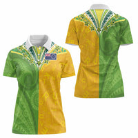 Cook Islands Language Week Women Polo Shirt Tatau Pattern and Rarotongan Alphabet - Polynesian Pride