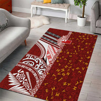 Tonga Language Week Area Rug Ngatu Pattern and Tongan Alphabet - Polynesian Pride