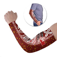 Tonga Language Week Arm Sleeves Ngatu Pattern and Tongan Alphabet - Polynesian Pride