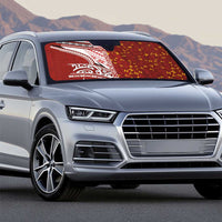 Tonga Language Week Auto Sun Shade Ngatu Pattern and Tongan Alphabet - Polynesian Pride