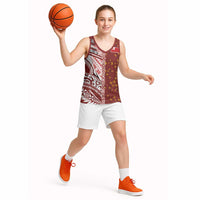 Tonga Language Week Basketball Jersey Ngatu Pattern and Tongan Alphabet LT03 - Polynesian Pride