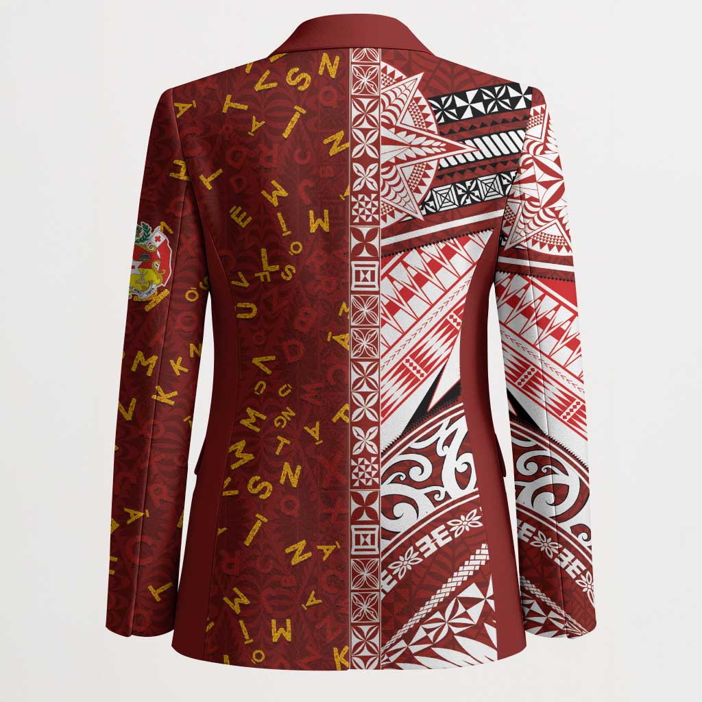 Tonga Language Week Blazer Ngatu Pattern and Tongan Alphabet - Polynesian Pride