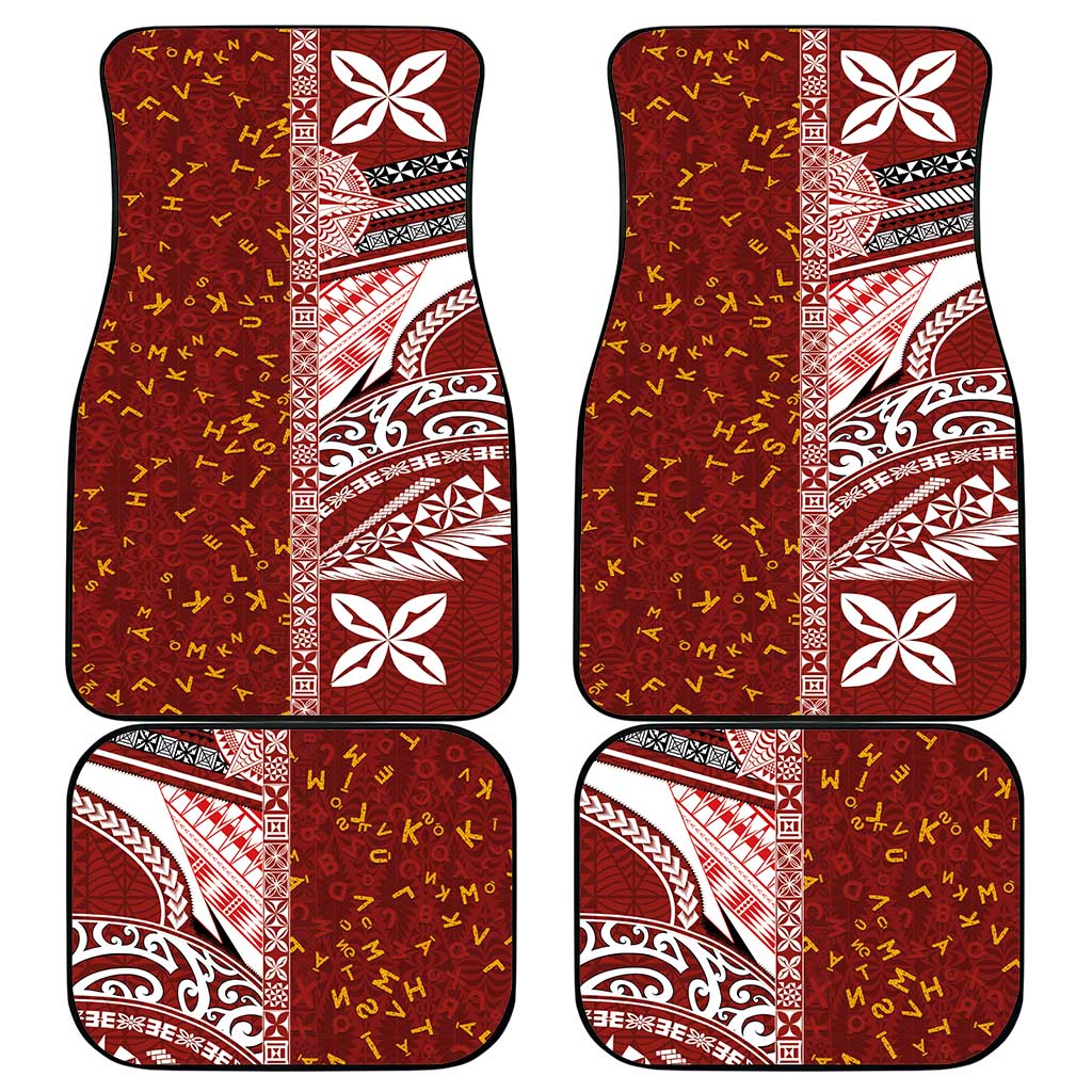 Tonga Language Week Car Mats Ngatu Pattern and Tongan Alphabet LT03 - Polynesian Pride