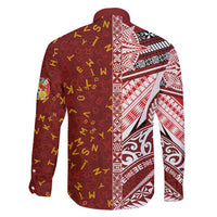Tonga Language Week Family Matching Tank Maxi Dress and Hawaiian Shirt Ngatu Pattern and Tongan Alphabet LT03 - Polynesian Pride