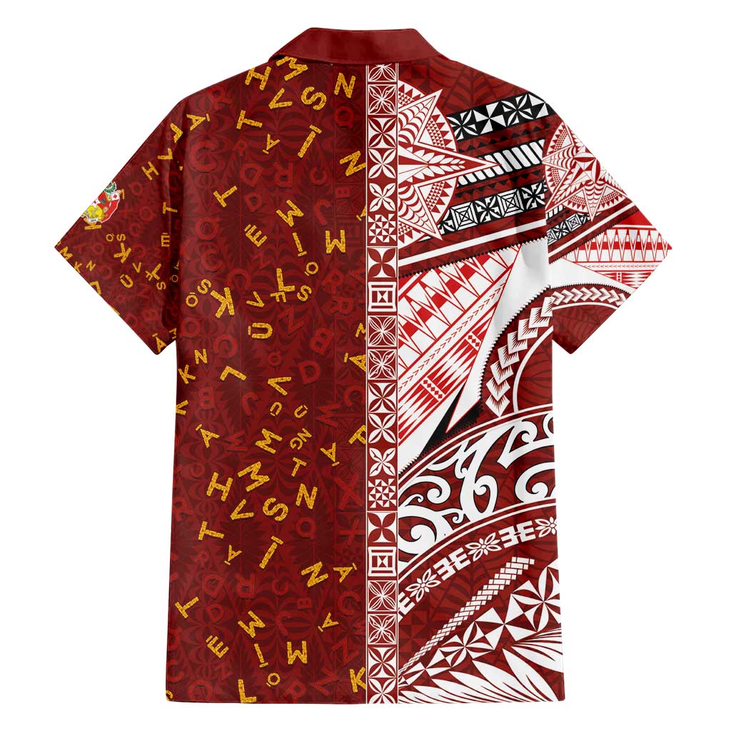 Tonga Language Week Hawaiian Shirt Ngatu Pattern and Tongan Alphabet LT03 - Polynesian Pride