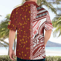 Tonga Language Week Hawaiian Shirt Ngatu Pattern and Tongan Alphabet LT03 - Polynesian Pride