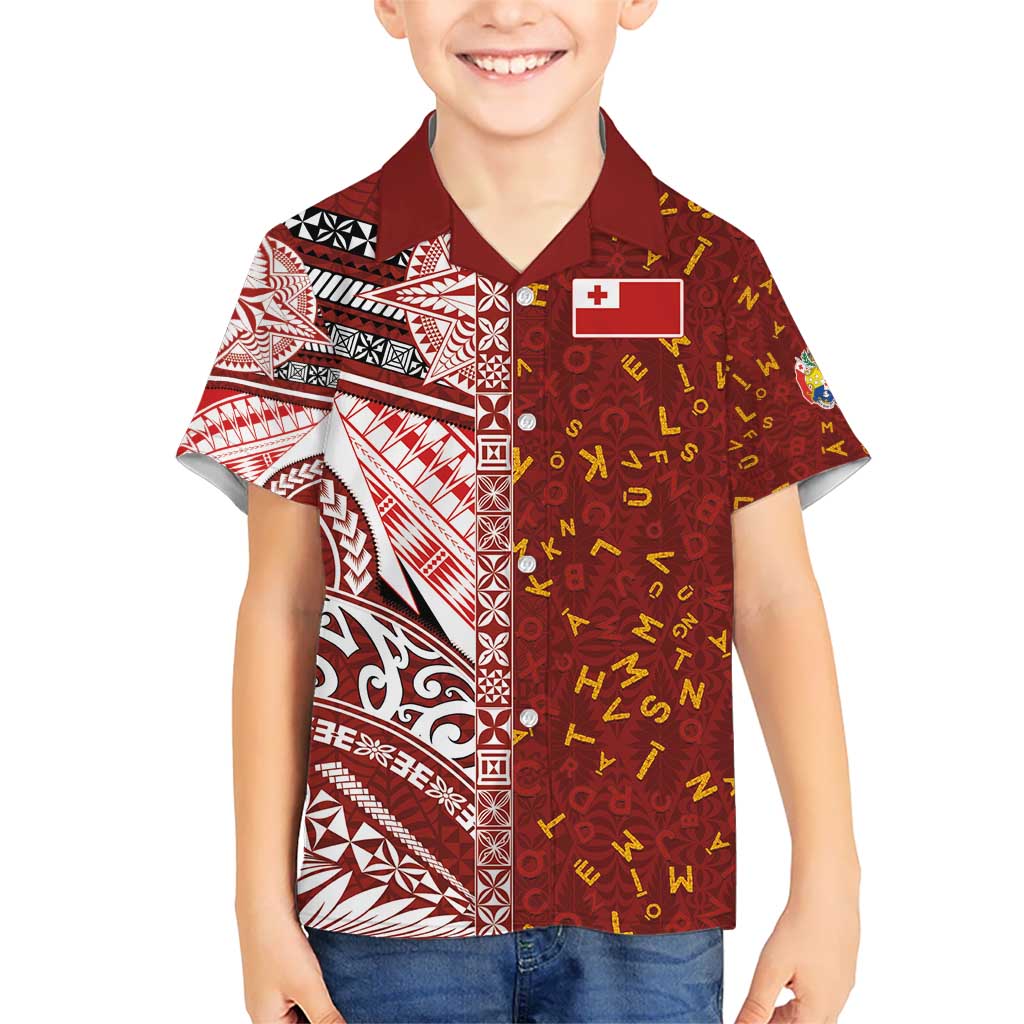 Tonga Language Week Hawaiian Shirt Ngatu Pattern and Tongan Alphabet LT03 - Polynesian Pride