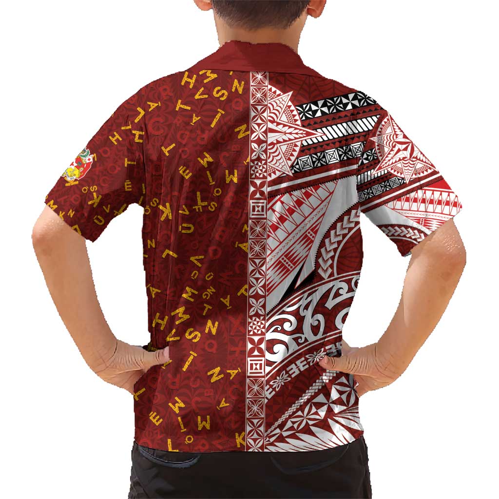 Tonga Language Week Hawaiian Shirt Ngatu Pattern and Tongan Alphabet LT03 - Polynesian Pride