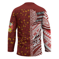 Tonga Language Week Hockey Jersey Ngatu Pattern and Tongan Alphabet LT03 - Polynesian Pride