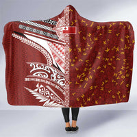 Tonga Language Week Hooded Blanket Ngatu Pattern and Tongan Alphabet - Polynesian Pride