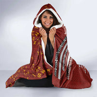 Tonga Language Week Hooded Blanket Ngatu Pattern and Tongan Alphabet - Polynesian Pride