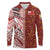 Tonga Language Week Long Sleeve Polo Shirt Ngatu Pattern and Tongan Alphabet - Polynesian Pride