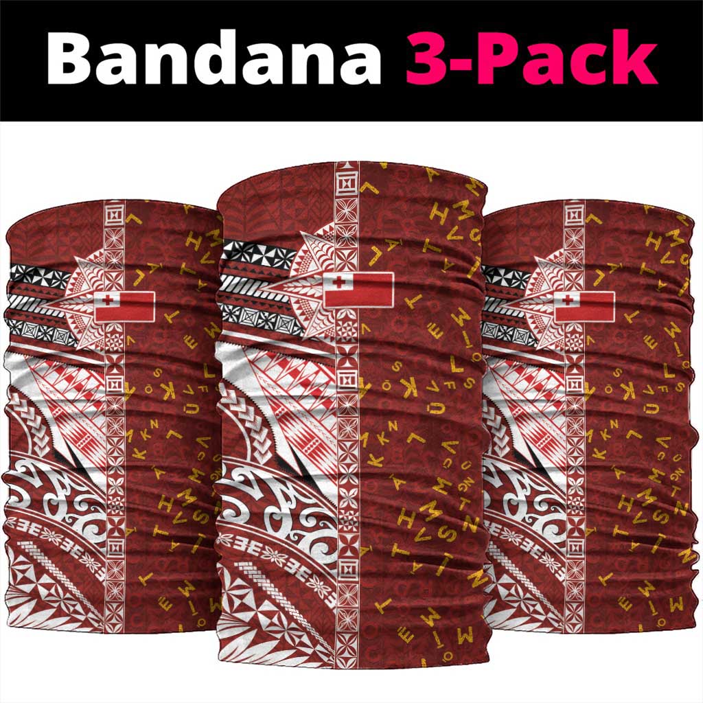 Tonga Language Week Neck Gaiter Ngatu Pattern and Tongan Alphabet - Polynesian Pride