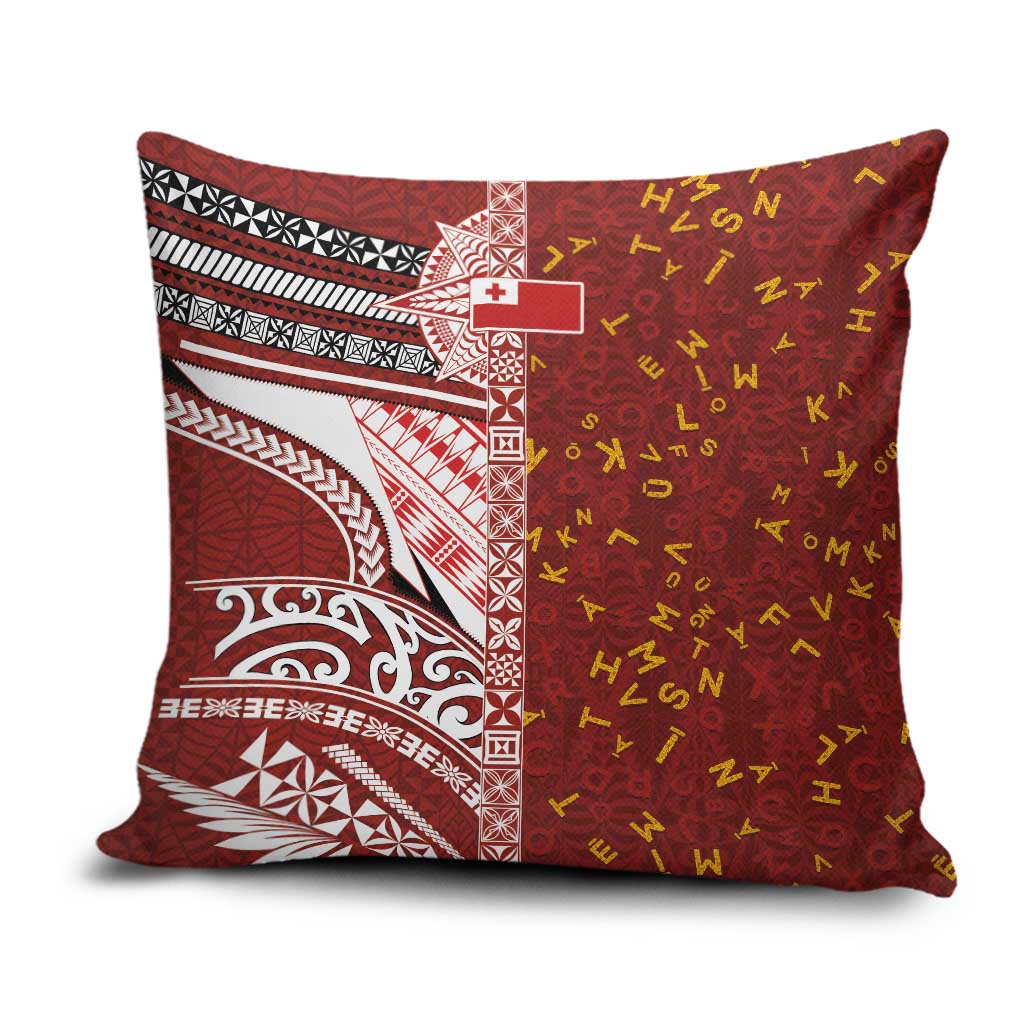 Tonga Language Week Pillow Cover Ngatu Pattern and Tongan Alphabet - Polynesian Pride