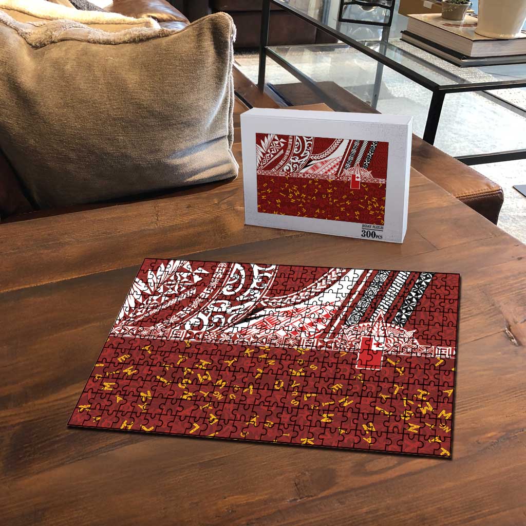 Tonga Language Week Puzzle Ngatu Pattern and Tongan Alphabet LT03 - Polynesian Pride