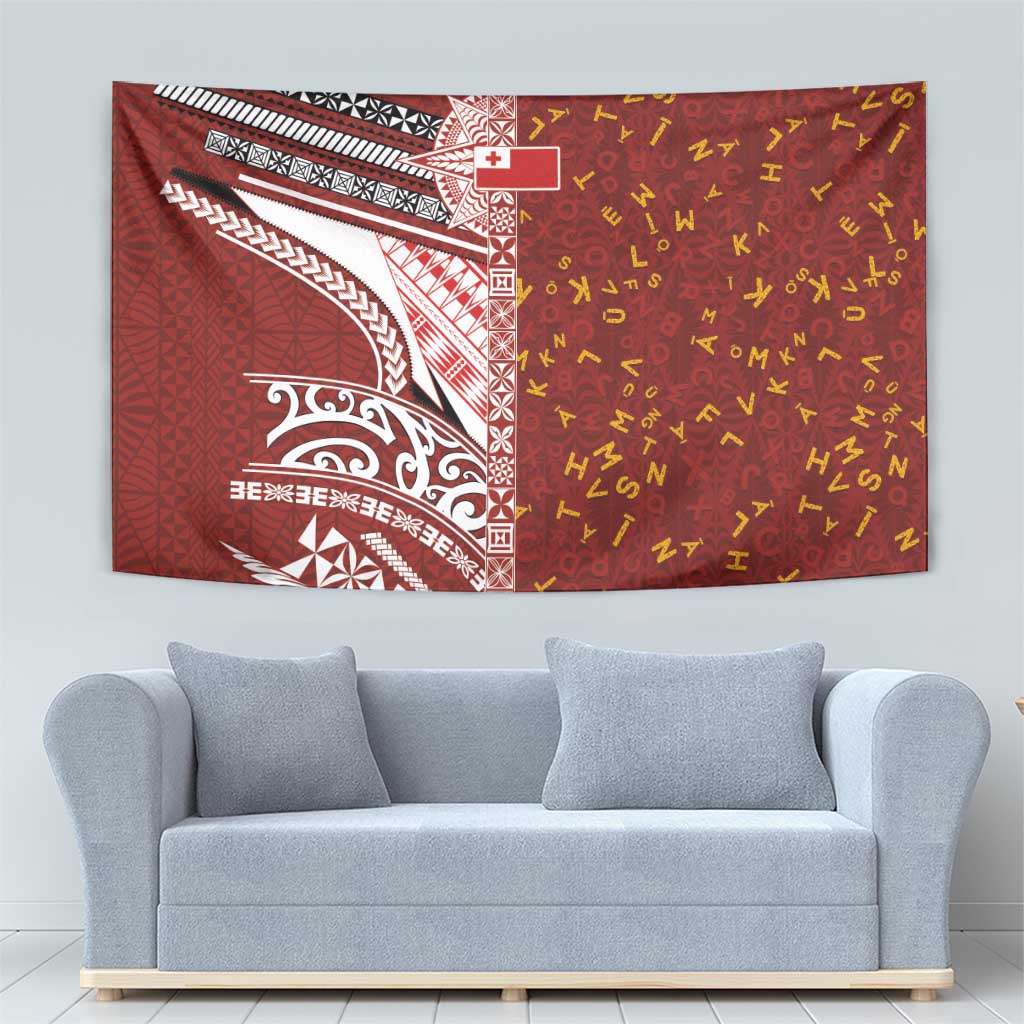 Tonga Language Week Tapestry Ngatu Pattern and Tongan Alphabet - Polynesian Pride