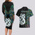 New Zealand Couples Matching Long Sleeve Bodycon Dress and Hawaiian Shirt Silver Fern and Manaia with Papua Shell Maori Tribal LT03 - Polynesian Pride