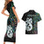 New Zealand Couples Matching Short Sleeve Bodycon Dress and Hawaiian Shirt Silver Fern and Manaia with Papua Shell Maori Tribal LT03 - Polynesian Pride