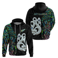 New Zealand Hoodie Silver Fern and Manaia with Papua Shell Maori Tribal LT03 - Polynesian Pride