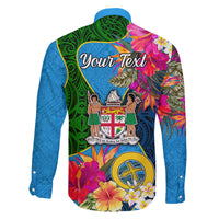 Personalised Malampa Fiji Day Family Matching Short Sleeve Bodycon Dress and Hawaiian Shirt Tropical Plants Mix Polynesian and Tapa Pattern LT03 - Polynesian Pride