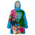 Personalised Malampa Fiji Day Wearable Blanket Hoodie Tropical Plants Mix Polynesian and Tapa Pattern LT03 One Size Blue - Polynesian Pride