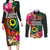 Penama Day Couples Matching Long Sleeve Bodycon Dress and Long Sleeve Button Shirts Proud To Be A Ni-Van Beauty Pacific Flower LT03 Black - Polynesian Pride