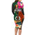 Penama Day Long Sleeve Bodycon Dress Proud To Be A Ni-Van Beauty Pacific Flower LT03 - Polynesian Pride