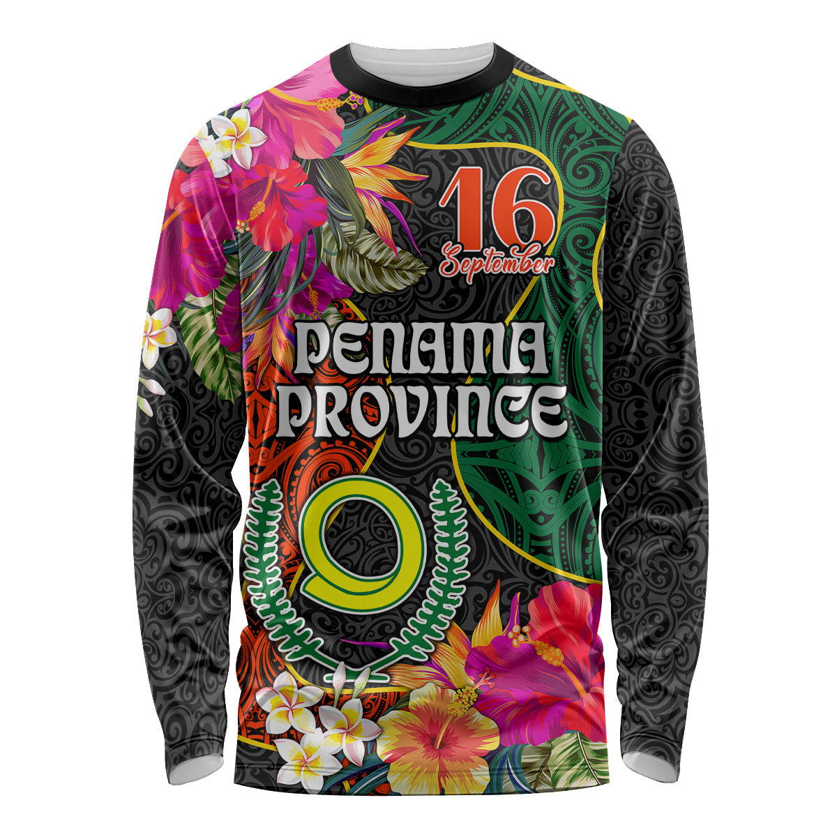 Penama Day Long Sleeve Shirt Proud To Be A Ni-Van Beauty Pacific Flower LT03 Unisex Black - Polynesian Pride