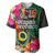 Personalised Penama Day Baseball Jersey Proud To Be A Ni-Van Beauty Pacific Flower LT03 Black - Polynesian Pride